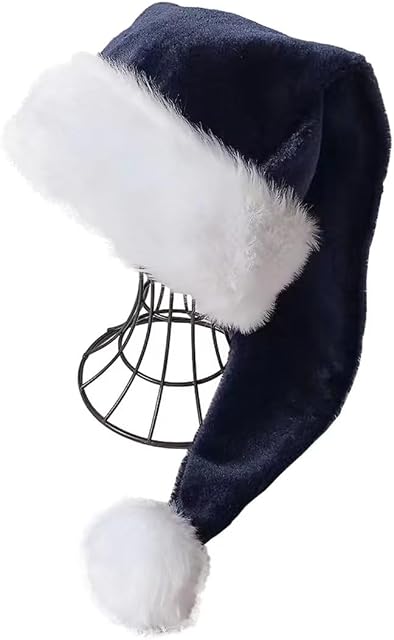 Deluxe Adults Santa Hat for Colorful Christmas Available Colors: Black, Green, Blue, Pink, Red