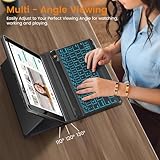 OYEEICE Anti-Falloff Keycap Keyboard Case for iPad 9th/ 8th/ 7th Generation 10.2 Inch, Enlarged Keycap Keyboard for iPad Pro 10.5 /iPad Air 3rd Gen (Black, classic style) - Image 6