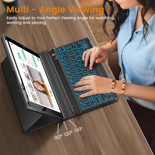 Image of OYEEICE Keyboard Case for iPad Air 5th /4th Pro 11 inch | 7-Color Backlit Detachable Wireless Keyboard Case with Pencil Holder, 360 Rotatable, Pro 4th /3rd /2nd /1st Gen