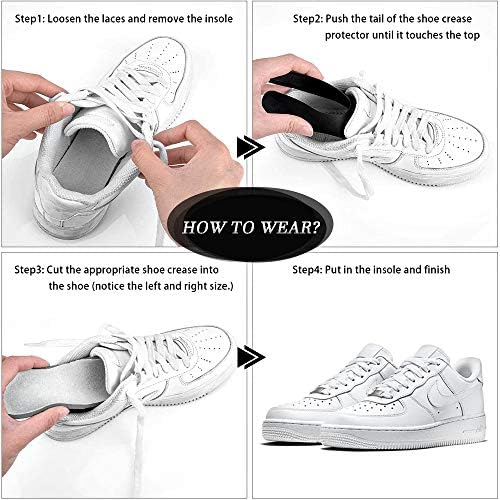 Crease Protectors for Air Force Shoes, 4 Pairs Shoes Crease Prtector, Sneaker Shoes Protectors, Crease Guards Anti Crease Shoes Protector, Anti Wrinkle No Crease Shoes Protectors