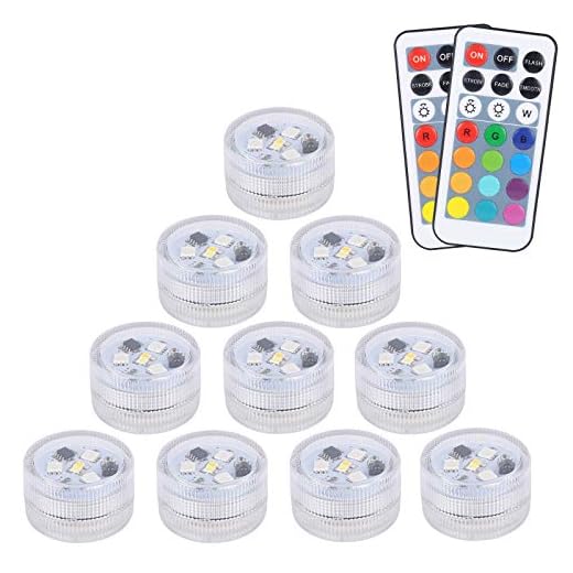 【Nouvelle Version】10 pcs Mini Lumières LED Submersible, ALED LIGHT Lampe sous-Marines Étanche RGB Multicolores Bougies LED Éclairage avec 2 Télécommandes pour Étang, Aquarium, Vase, Décoration
