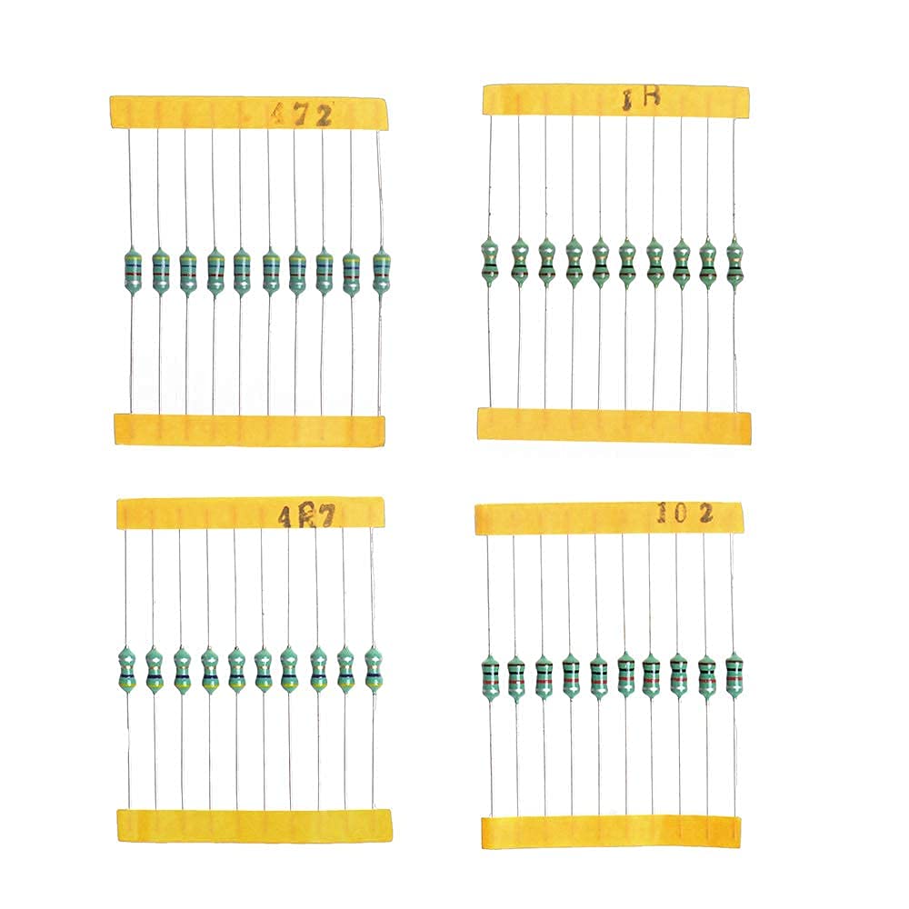 Jingzan 20Values 200 Pcs Inductor 1 uH to 4.7 mH 0.5 W Color Ring Inductor 1/2 Watt Assortment Kit for Audio,Toys,Tuner modules etc
