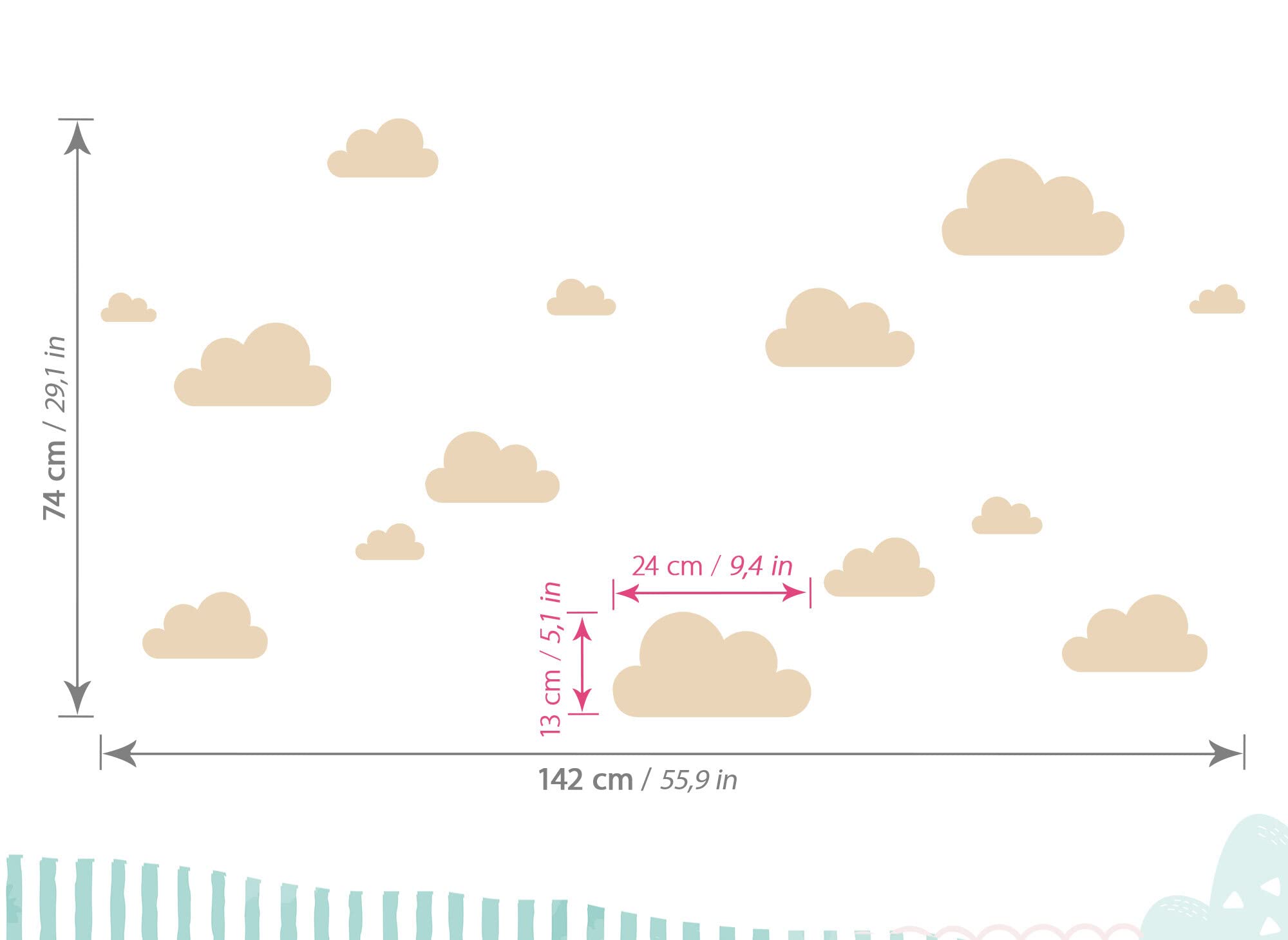 Sticker Mural Nuage Avec Prénom Personnalisé - Déco Chambre Enfant, Fabriqué En France