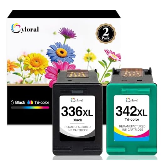 Cyloral 336XL 342XL Wiederaufbereitete Tintenpatronen Ersatz für HP 336 342 XL Kompatibel mit Photosmart 2570 2710 8150 C3100 C4180 D5160 DeskJet 5440 6310 Officejet 6315 Drucker, 1 Schwarz 1 Farbe
