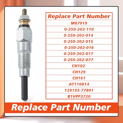 Bougies de préchauffage M87919 pour tracteur John Deere 332 455 et Yanmar - 4