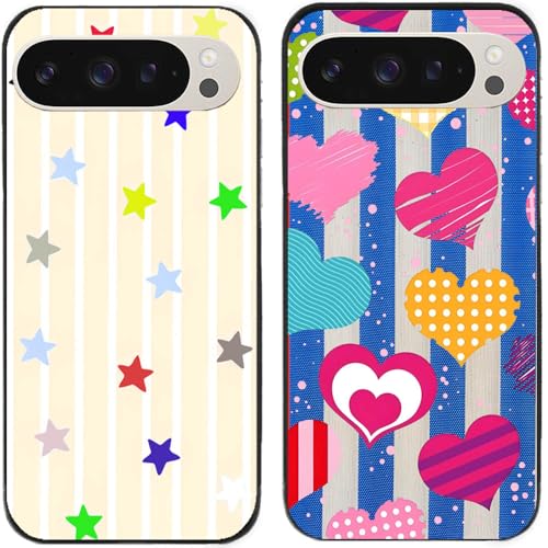��g�уP�[�X��P�[�X �K�pGoogle Pixel 9 Pro XL / 9proXL,���킢�����̃n�[�g�̏c�_�͗l�v�����g����TPU�o�b�N�V�F��,2�Z�b�g����?�S?��