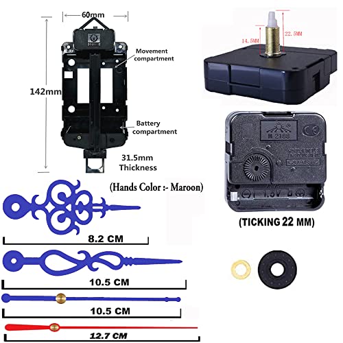 Image of TIK-TIK Pendulum Type Quartz Clock Moviment Mechanism 22 MM Ticking Motor DIY Kit (Bule,Red 1)