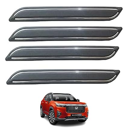 Autokaar Car Bumper Corner Protector Chrome Line Universal for Honda Elevate/Amaze/City/Jazz/Brio/Mobilio/BRV/WRV/Civic - Set of 4