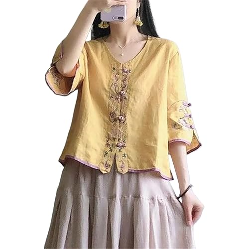 Traditional Chinese Clothing Women Cotton Linen Blouse Suit Shirt China Ethnic Style Cheongsam Tops
