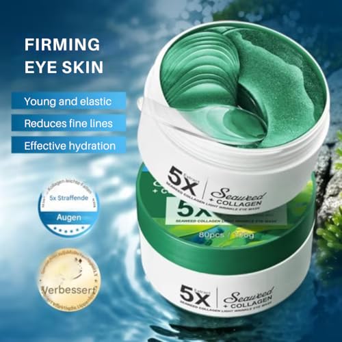 Parches Ojos Bolsas y Ojeras 60 Pcs Alga Parches de Colageno, Parches Antiarrugas Mejorar Las LíNeas Finas,Hidratante Anti Edad, Hidratada contorno de ojos mascarilla de colageno - imagen 2