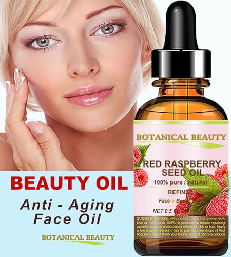 Red Raspberry Seed Oil. 100% Pure/Natural/Undiluted/Refined Cold Pressed Carrier Oil. 0.5 Fl.oz.-15 ml. For Skin, Hair, Lip And Nail Care. by Botanical Beauty.
