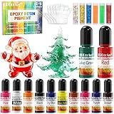 Pigmentos para Resina Epoxi - ERCorArt 12 Colorante Resina Epoxi Liquido con 6 Purpurinas, Pintura - 6 ml por frasco