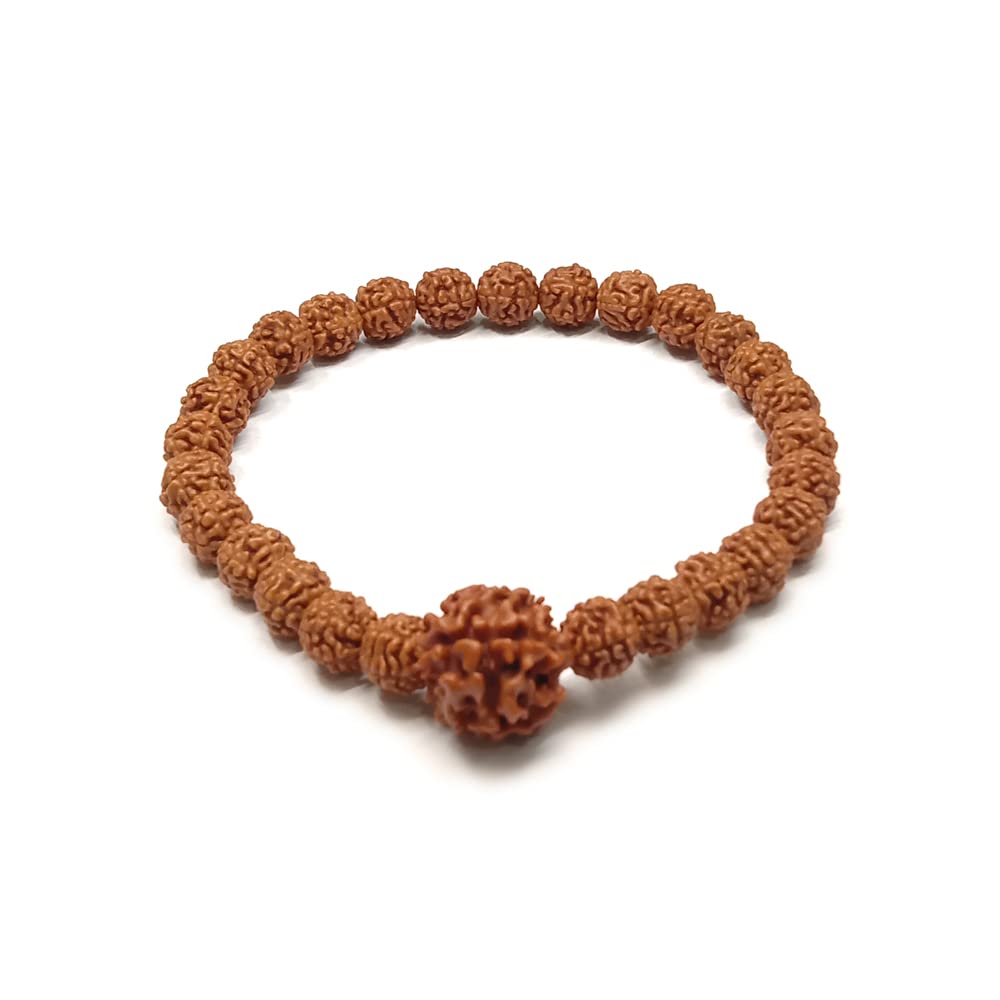 Lab Certified Original Panchmukhi Rudraksha Bracelet | AAA Grade Hand-sorted Rudraksha Stretchable Bracelet |Unisex both for Men and Women