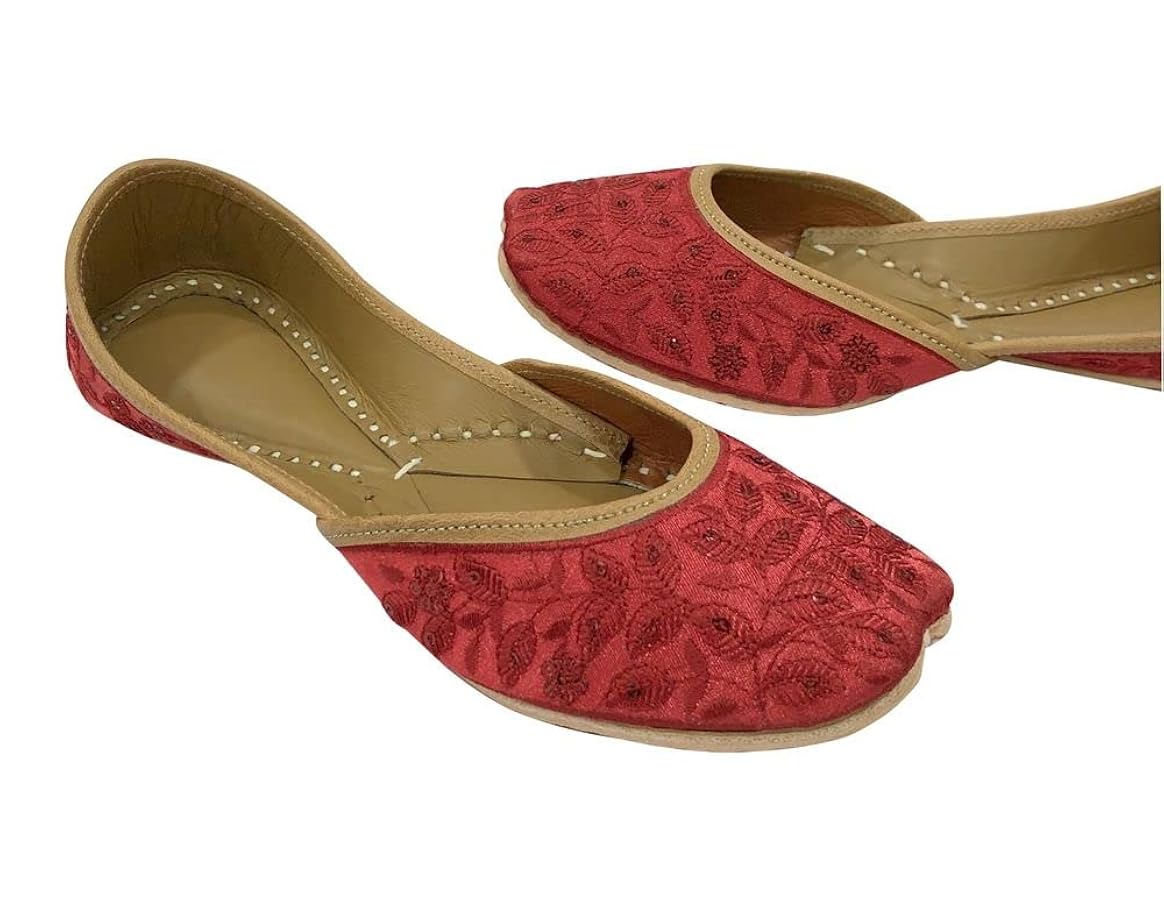 Punjabi Jutti, Women's Wedding Shoes,maroon Handmade Jutti