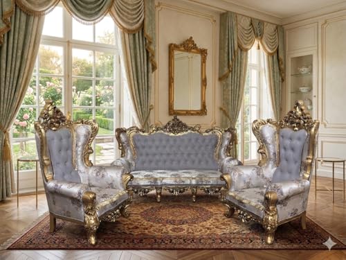 Image of Wooden Sofa Set Carving for Living Room (5 Seater Sofa @2)