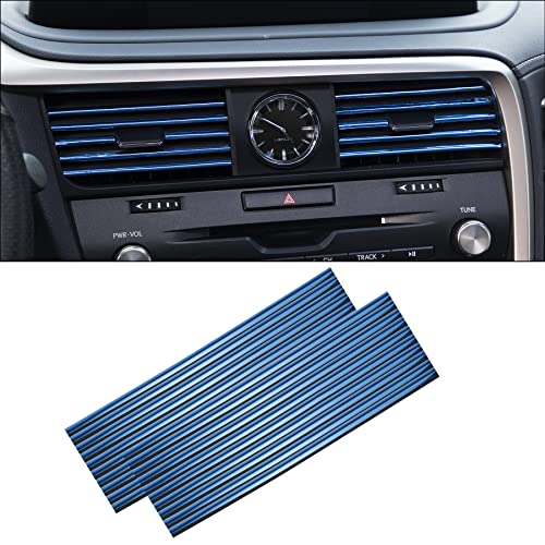 Alpmosn 20Pcs Car Air Conditioner Decoration Strip For Vent Outlet, Universal Waterproof Bendable Car Interior Accessories Suitable For Most Air Vent Outlet, Air Vent Outlet Trim Decoration (Blue) #TOP18