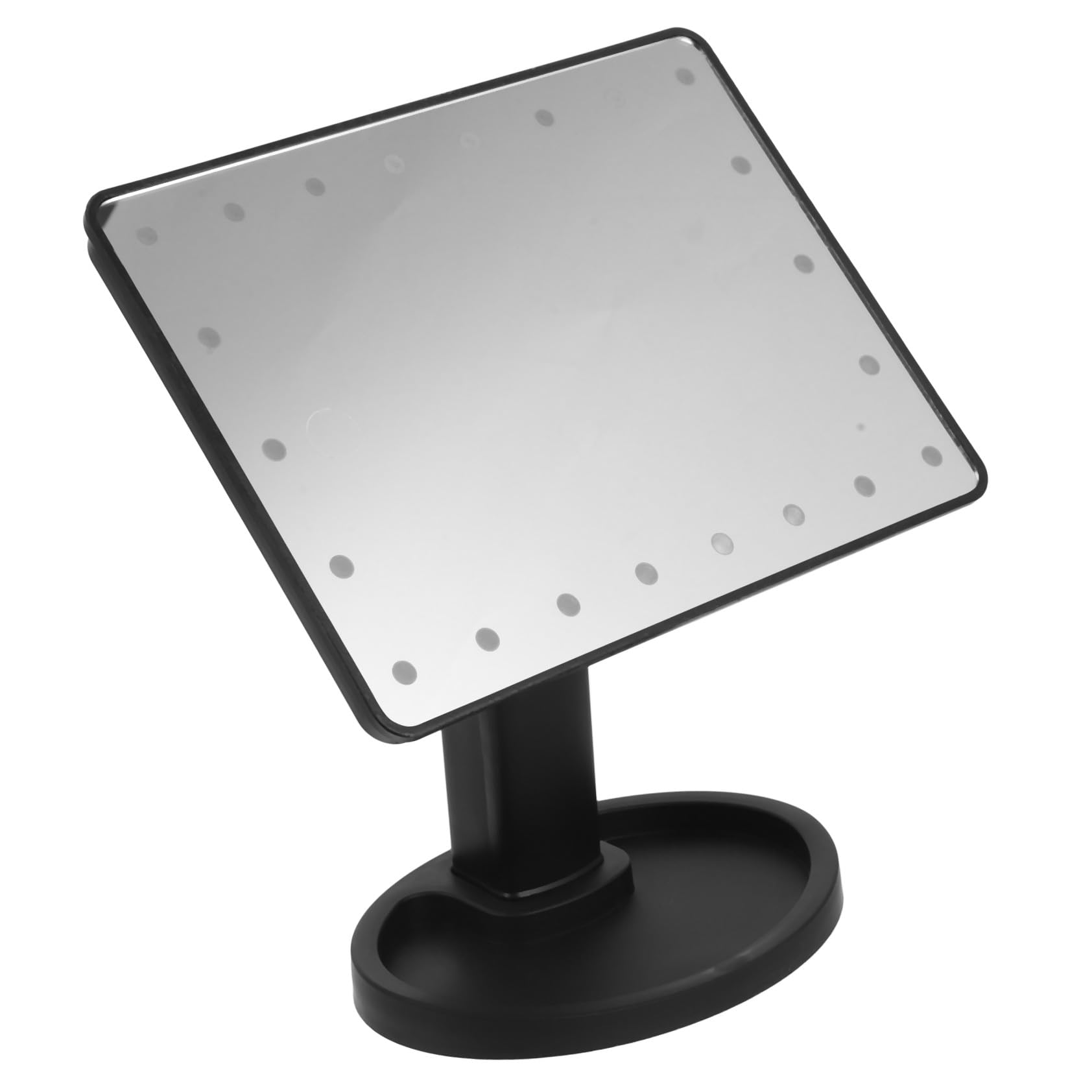 Miroir de maquillage LED tactile noir et rotatif pour un usage quotidien