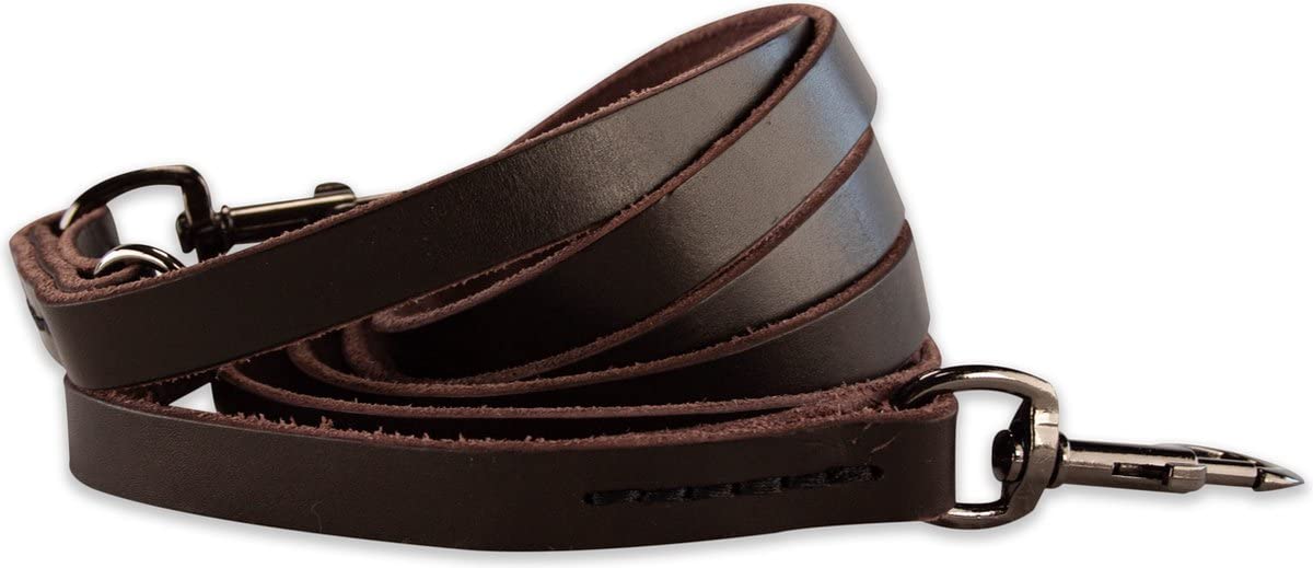 Guinzaglio multiuso in pelle – Marrone/nero – 220 cm