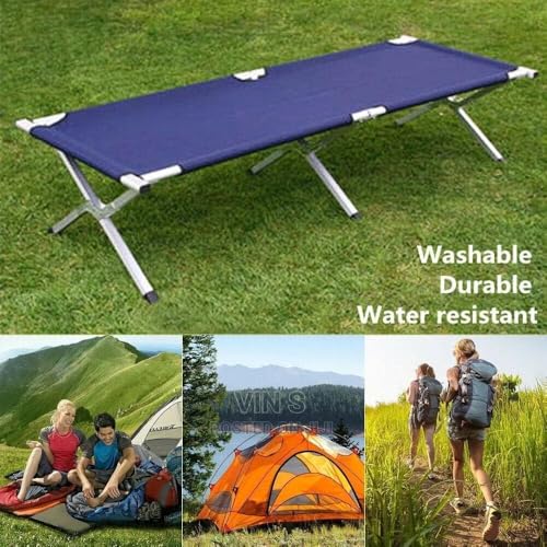 Image of Heavy Duty Lightweight Folding Camping Cot Bed| Portαble Beαch Bed Cot, for Home, Office, Lawn, Picnic, Cαmping, Trαvel (B1)