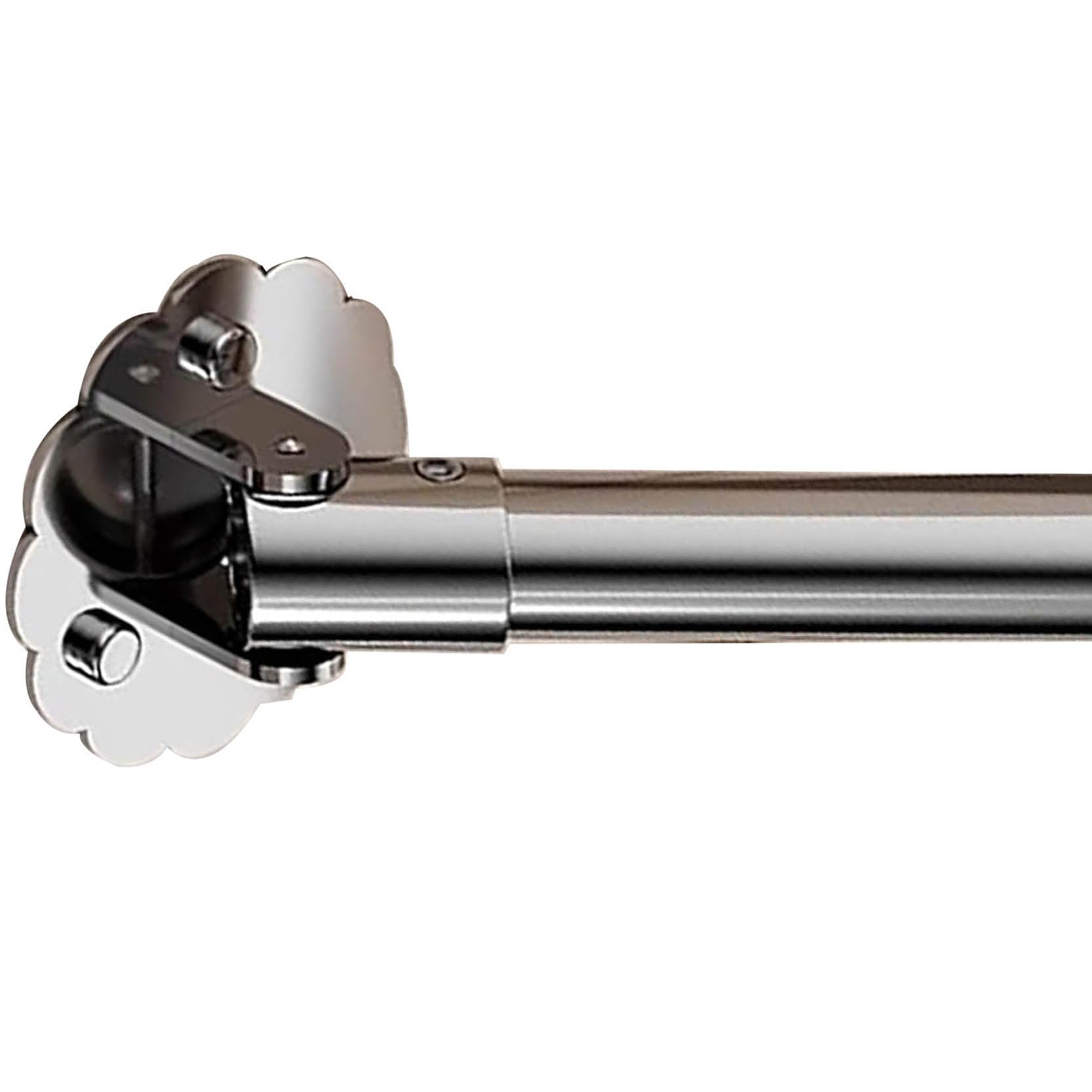 GOUZIBHD Curtain Rod Bathroom, Angled Wall Closet Rod, Adjustable Curtain Rail, Non-slip Drapery Rod, 180°Swivel Stainless Support Holder Shower Rod, Decor Ceiling Track(Size:100-155cm,Color:Silver)