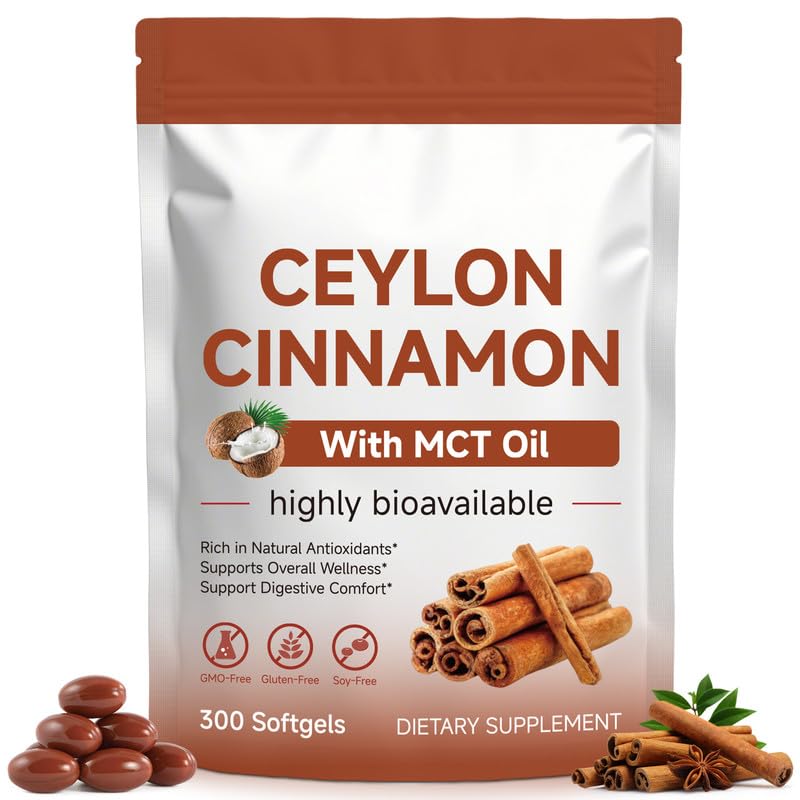 300 Count Ceylon Cinnamon Softgels with MCT Oil, 600mg