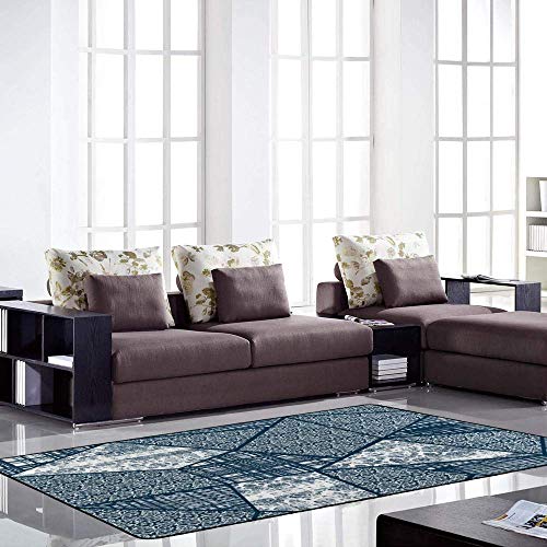Tapis de sol antidérapant patchwork floral lavable et facile à nettoyer - 4