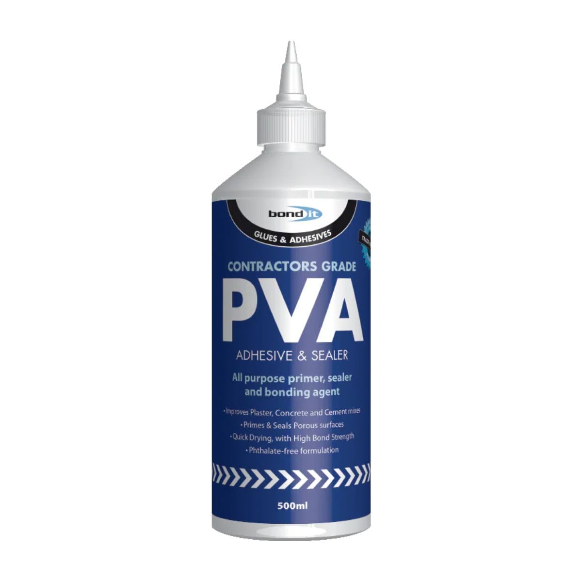 Bond It Contractors PVA Adhesive & Sealer – 500ml | Multi-Purpose Primer – Sealer & Bonding Agent | Improves Plaster – Cement & Concrete Mixes | High Bond Strength – Quick Drying – Phthalate-Free
