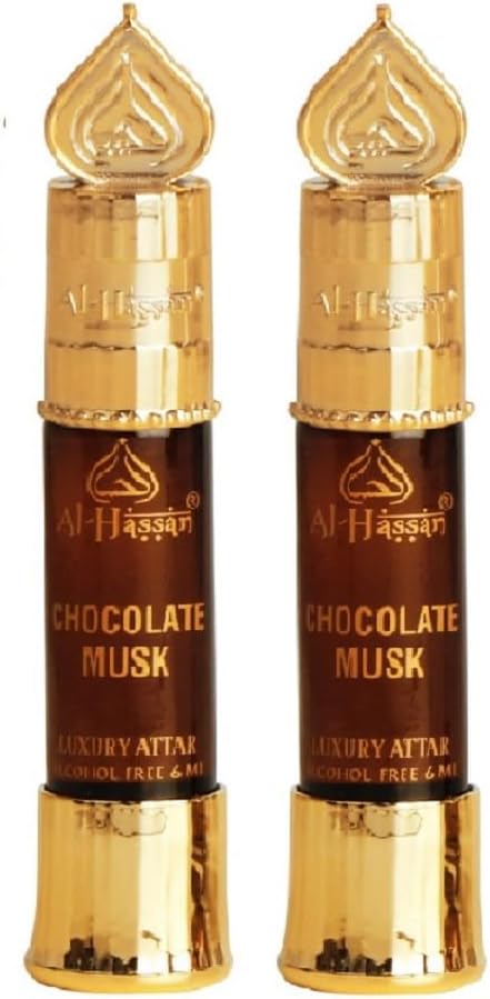 Chocolate Musk Attar For Men & Women - Pack of 2 (6ml Each) | Alcohol Free Attar | Long Lasting & Captivating Fragrance