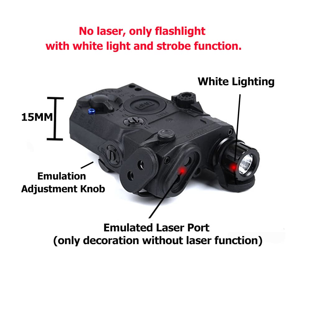 PEQ LA-5C UHP Torch Version lampe de poche, éclairage blanc et boîte de cas de fonction stroboscopique boîte de batterie factice avec interrupteur de coussin de pression LA-5C