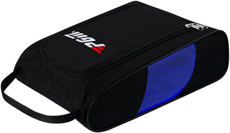 HMX Golf Shoe Bags--4200d Nylon+ Mesh (black with blue mesh)