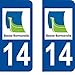SAFIRMES 2 Autocollants de Plaque d'immatriculation Auto 14 Basse-Normandie - Logotype