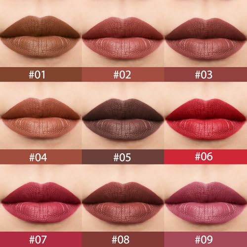 Image of Sculpting Matte Lip Liner pencil,Gradient Matte Lipstick Crayon,Smooth Creamy Texture lip Pencil, Waterproof Smudge Proof Lipstick Pencil,Highly Pigmented Lip Makeup,Vegan Beauty.05#+08#