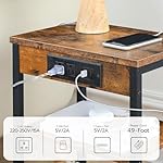 HOOBRO Side Table with Charging Station and USB Port, Small End Table for Small Space, 3-Tier Nightstand with Adjustable Shelf, for Living Room, Bedroom and Balcony, Rustic Brown BF112BZ01 - Image 4