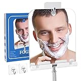 Fogless Shower Mirror for Shaving with Razor Hook,Anti-Fog Bathroom Shaving Mirror for Shower,Acrylic Shatterproof Small no Fog Mirror,Lightweight Portable Fog Free Mirror for Wall Hanging(Square)