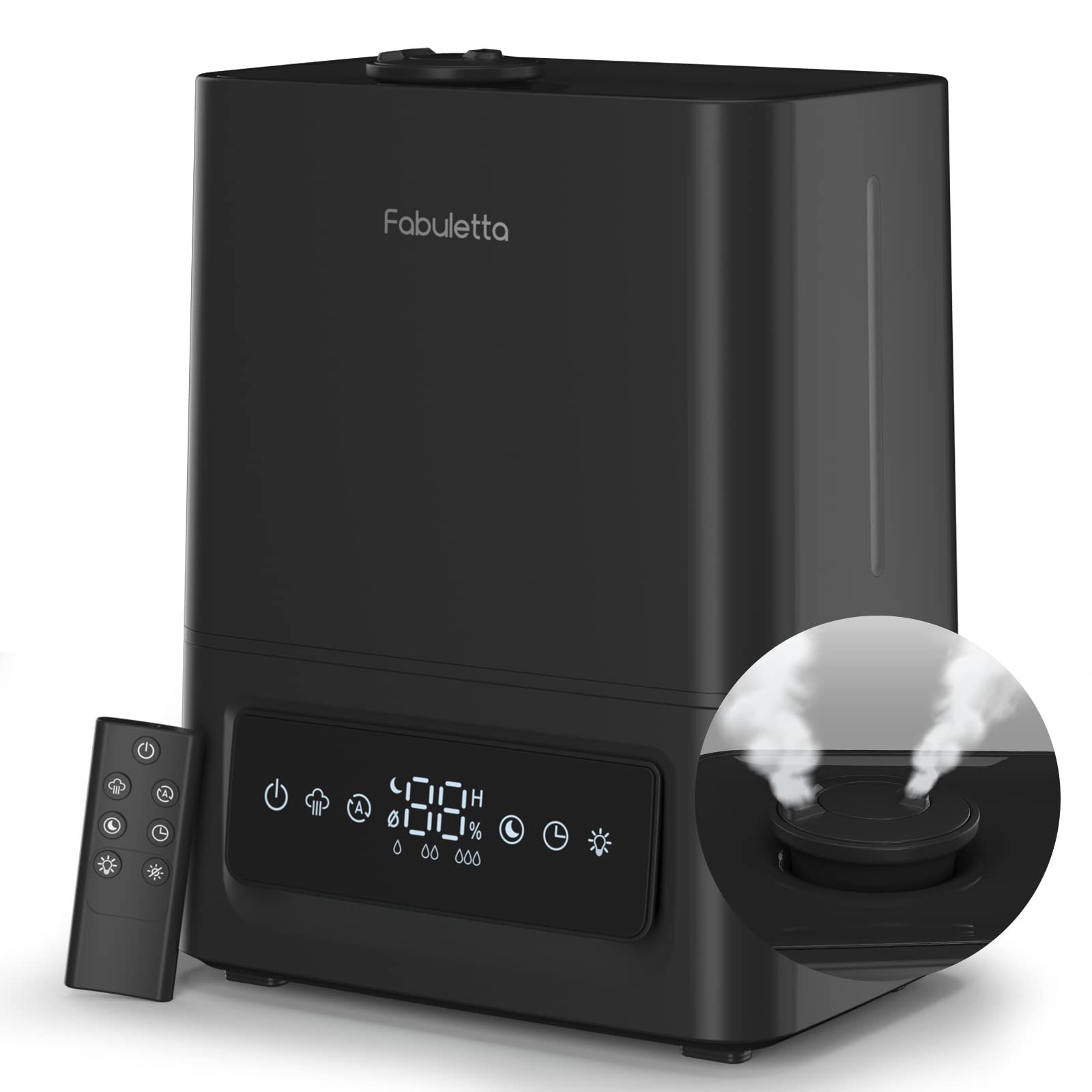 Cool Mist Humidifiers for Bedroom Fabuletta 6L Led Display Humidifiers with Essential Oil Quiet Ultrasonic Air Humidifier for Large Room Sleep Mode Remote Control Black