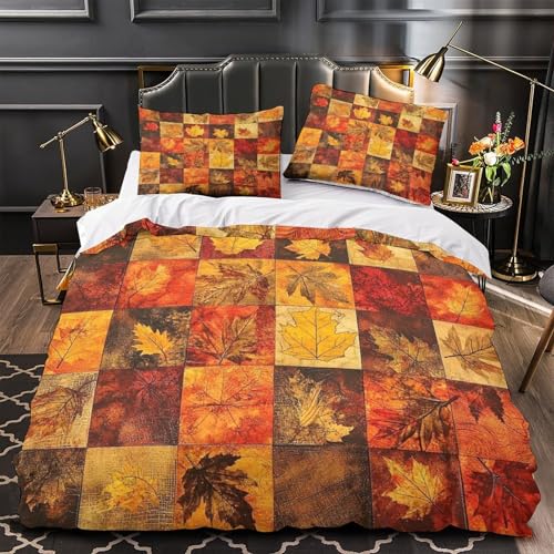 Parure de lit d'automne housse de couette 260x220 cm en microfibre hypoallergique pour amoureux - 2