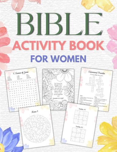 Bible Activity Book for Women: 100+ Fun Large Print Puzzles including Word Search, Bible Verse Scramble, Crossword, Maze, Coloring, and Sudoku