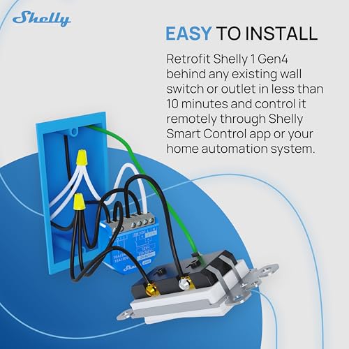 Shelly 1 Gen4 | Wi-Fi, Zigbee & Matter Smart Relay Switch with Dry Contacts, 1-Channel 16A | Home Automation | Alexa, SmartThings, Google Home, Apple HomeKit Compatible | Garage Door Opener (4 Pack) by Shelly - Image 4