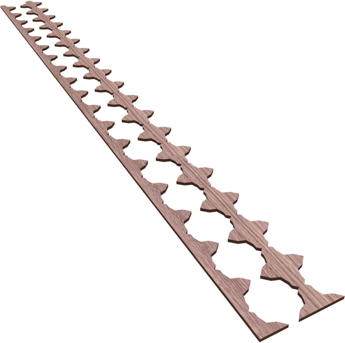 Ekena Millwork 94"H x 3/8"T Pandora Adjustable Wood Decorative Slat Wall Panel Kit, Walnut (contains 16 Slats + 1 Straight Edge Starter Slat)
