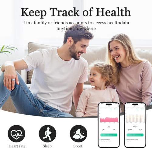 Image of Smart Ring for Women Men, Health Tracker with Heart Rate /Blood Oxygen /Blood Pressure /Sleep Monitoring /Step Counting, IP68 Waterproof Fitness Ring, No App Fees for iPhone & Android (Green, 10#)