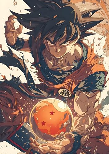 Image of NIJUKA Anime Printed Metal sheet Poster For Home And Room Decoration | For Anime Art Fans Boys And Girls (Just goku)