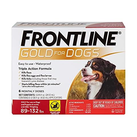 Frontline Gold Flea & Tick Treatment for X-Large Dogs Up to 89 to 132 lbs., Pack of 6 Cover