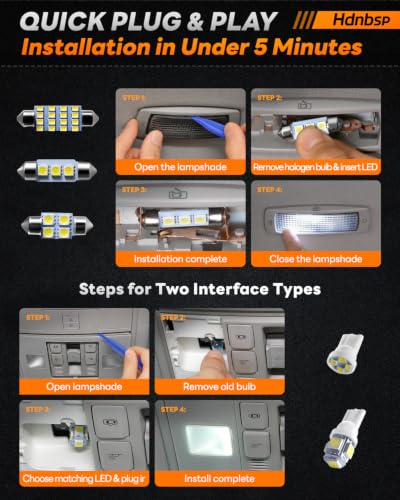 Image of 30PCS LED Interior Car Lights, T10 194 168 2825 W5W DE3175 Bulb Kit