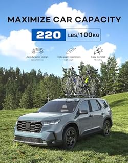 Roof Rack Cross Bars 220lbs Honda Pilot 2023 2024 2025 Elite Sport Touring Trailsport (Except LX and EX-L) with Raised Side Rails,Heavy Duty Aluminum Crossbar Luggage Racks Roof Rails Rooftop Carrier