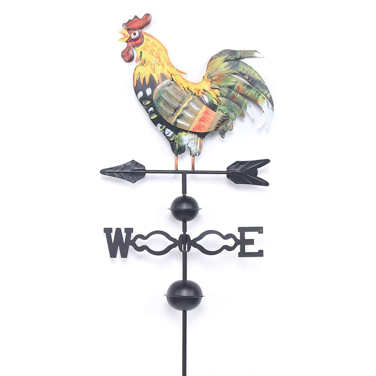 Alnicov Veleta de Hierro con Forma de Gallo de Colores Vintage, indicador de Viento para casa, Patio, jardín, Granja, Garaje
