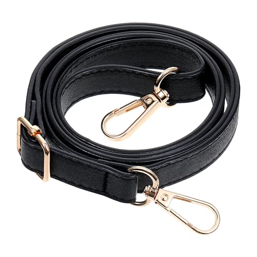 Image of Xthrotsenk Leather Shoulder Strap Purse Strap Replacement Black Crossbody Shoulder Straps Adjustable Leather Belt for Purse Handbags Crossbody Bag