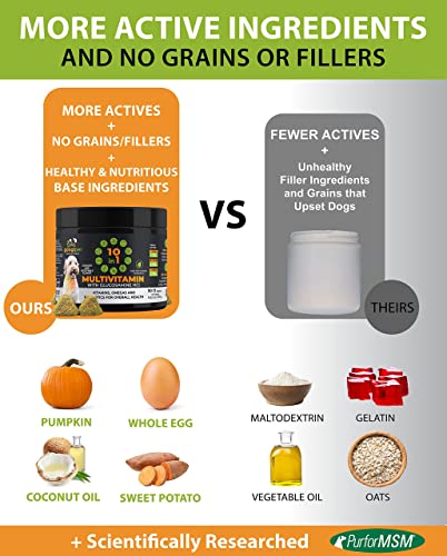 Googipet 10 In 1 Dog Multivitamin With Dog Probiotics For Gut Health, Dog Vitamins And Supplements With Msm & Glucosamine For Dogs Hip & Joint Support - Omega 3 Krill Oil For Skin & Coat #TOP3