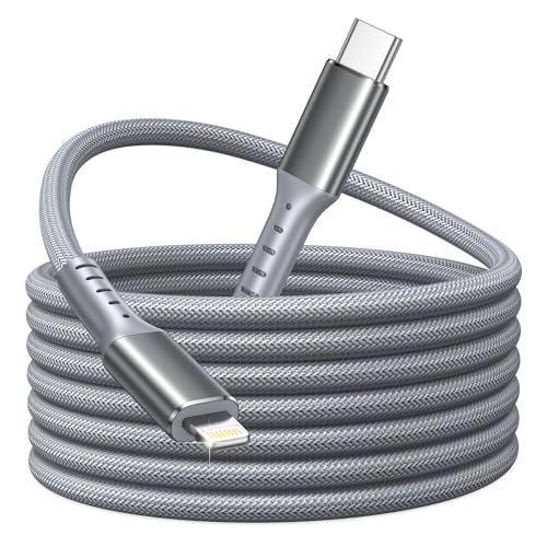 USB C to Lightning Cable 3M Extra Long iPhone Fast Charger Cable USB C Apple MFi Certified PD Fast Charging Cord Braided Type C to Lightning Lead for iPhone 14 13 12 11 Pro Max XS XR 8 7 6 5 SE iPad