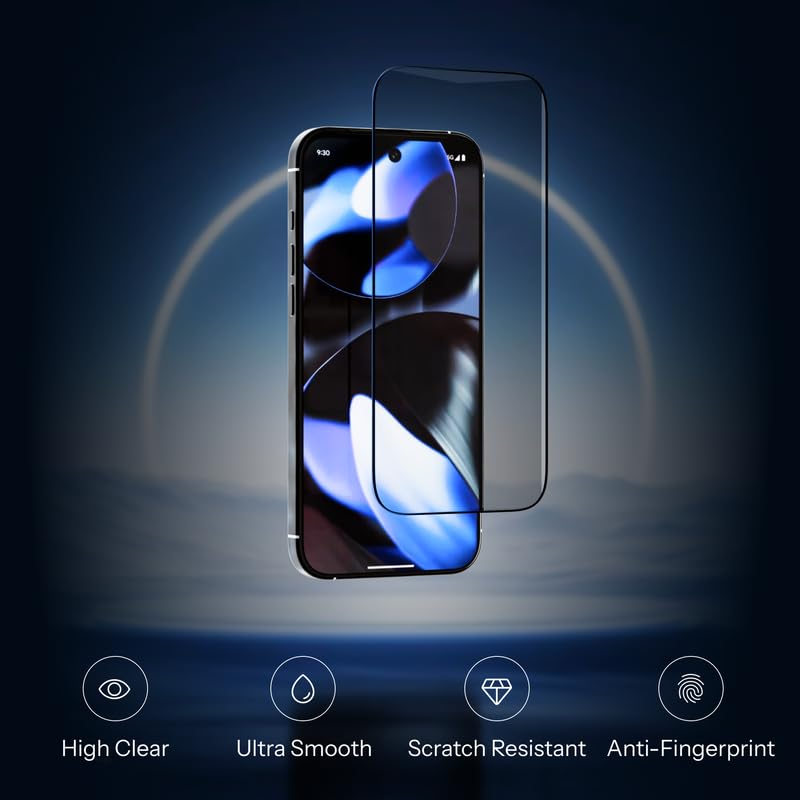 Image of UNBREAKcable EZ Fit Tempered Glass Screen Protector Guard for Pixel 10 /10 Pro / 9 /9 Pro [2 Pack] By ohonesty