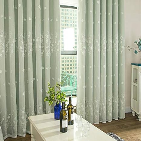 Amazon 姫系カーテン 遮光 オーダーカーテン 花柄 無地 グリーン 緑 おしゃれ インテリア レースつき 掃き出し窓 腰窓 出窓用 女子 可愛い 寝室 客間 遮熱 幅100cm丈135cm カーテン オンライン通販